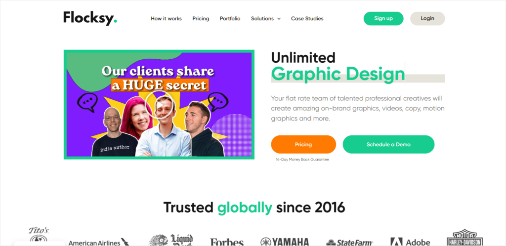 #6 best unlimited graphic design service - Flocksy