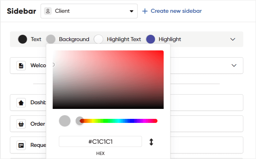 Customizing client portal's colors in Zendo