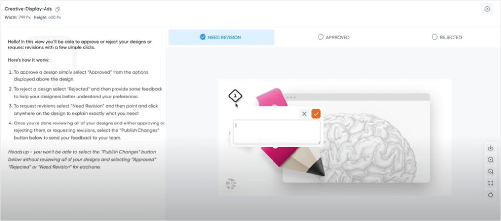 Kimp360's design feedback tool