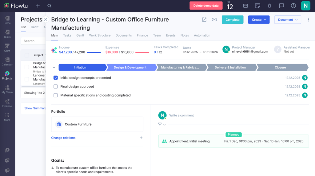 flowlu - client collaboration platform for project management